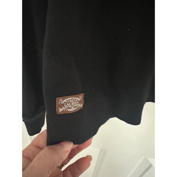 Lauren Ralph Lauren Black Long Sleeve Top Zipper Shoulder Detail Size M - Picture 5 of 10
